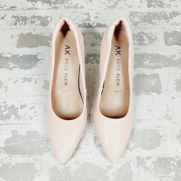 New Anne Klein Grazen Pink Leather Pointed Toe Block Heel Pumps T569 - Picture 9 of 14